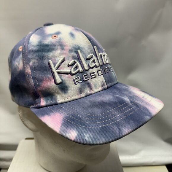 Kalahari Resorts Hat Cap Adjustable Strap Tie Dye Pink & Blue Baseball Hippie - Picture 2 of 12